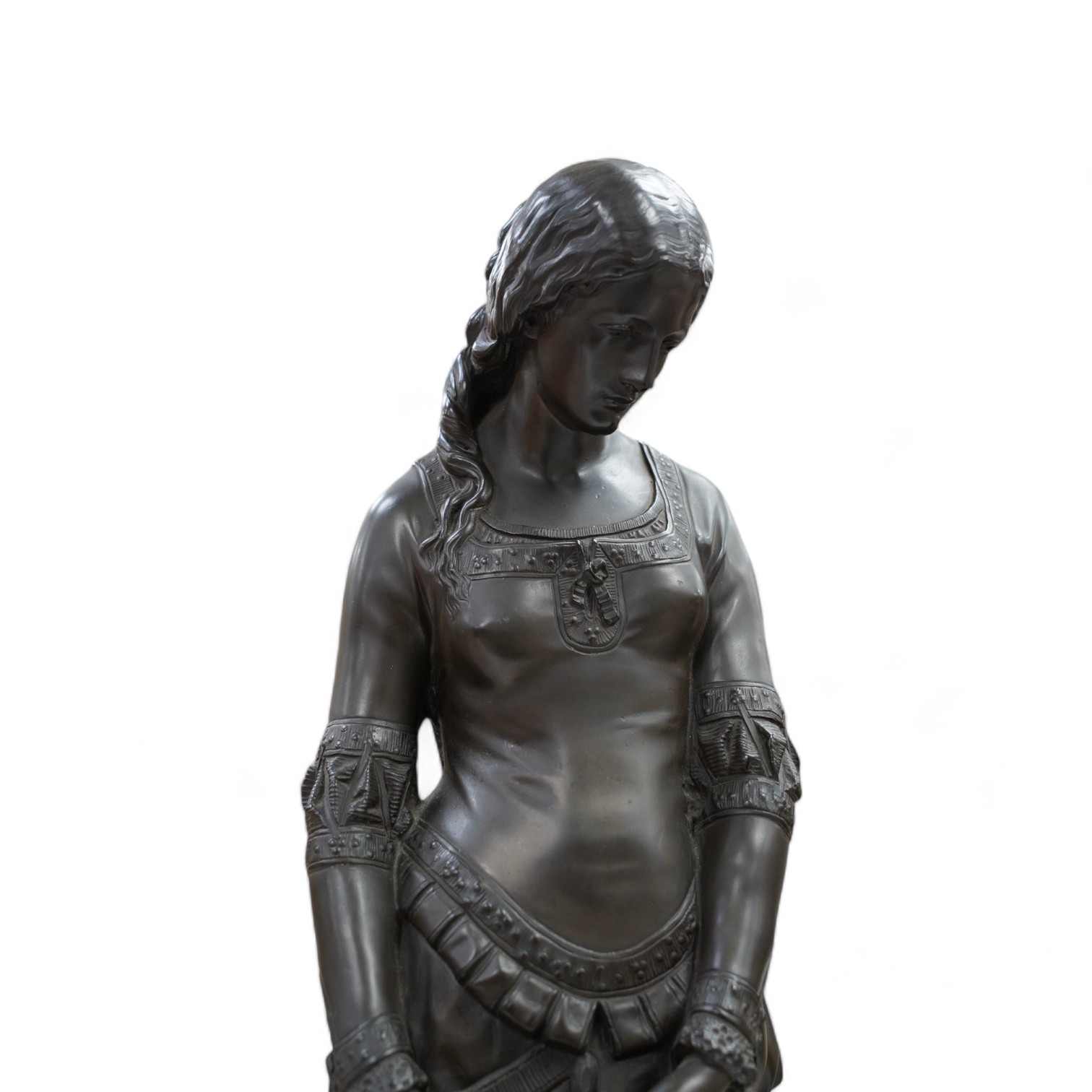 A bronze finished figure of a maiden, 56cm. Condition - good